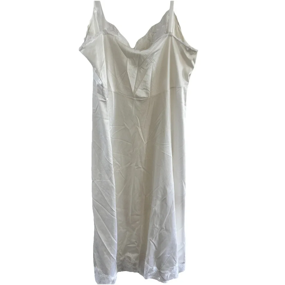 Vintage Nancy King‎ Lingerie White Women's Slip dress Size 38